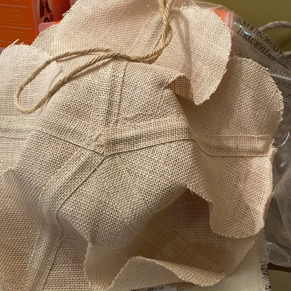 Pottery barn burlap flower